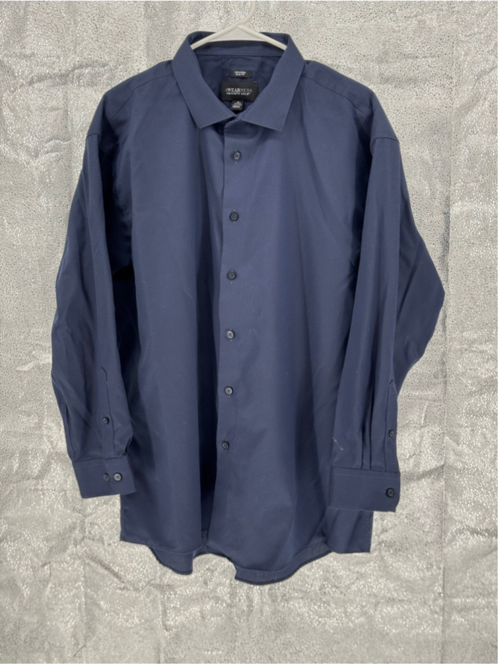 Men's AWEARNESS Kenneth Cole Dress Shirt Navy Size 18 32/33